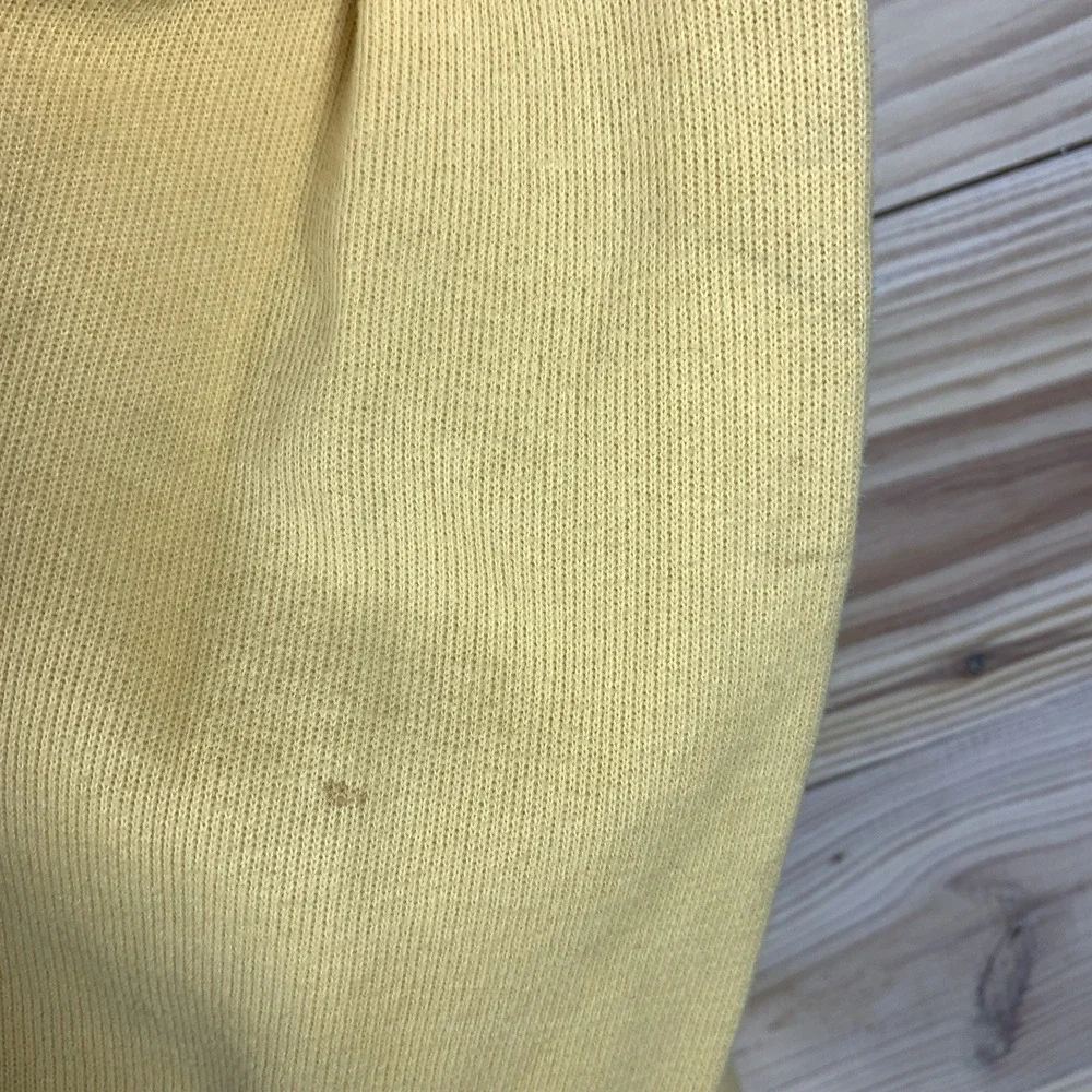 VTG Eddie Bauer 1/4 Zip Pullover Men Medium Yellow Ribbed Sweater Preppy Outdoor